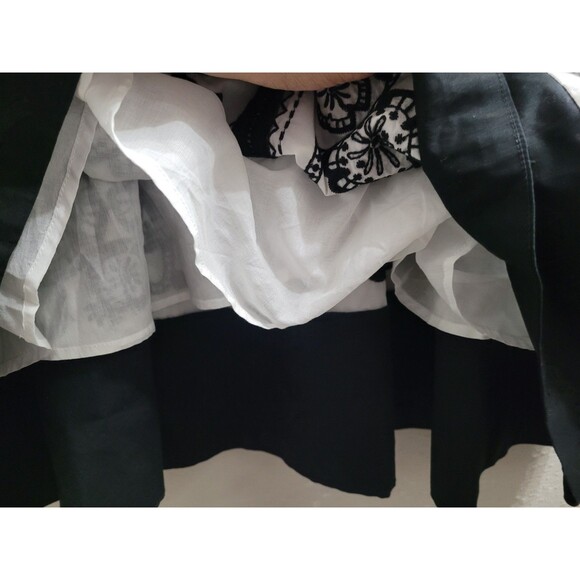 Johnny Was Jade M Mel Embroidered White Black Cotton Midi Dress Pockets Spring - Picture 7 of 11